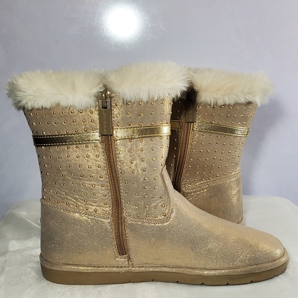 Michael Kors Women Size 5 Grace Tiff Gold Boots. - Picture 5 of 11
